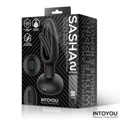 INTOYOU - PLUG VIBRANT SASHA AVEC LANGUE ROTATIVE ET TÉLÉCOMMANDE