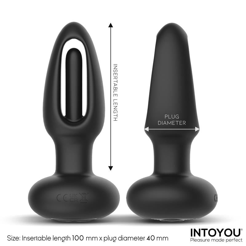 INTOYOU - PLUG VIBRANT SASHA AVEC LANGUE ROTATIVE ET TÉLÉCOMMANDE