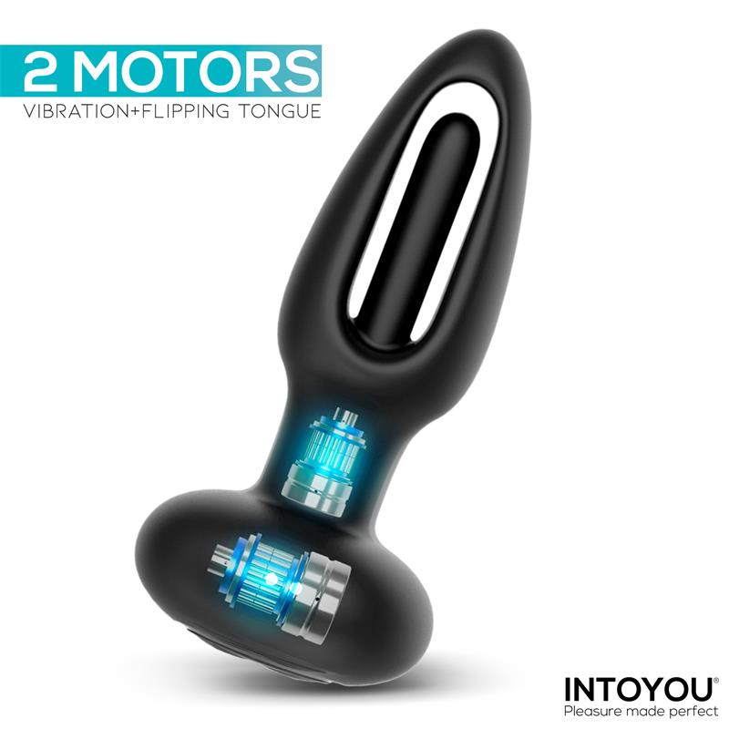 INTOYOU - PLUG VIBRANT SASHA AVEC LANGUE ROTATIVE ET TÉLÉCOMMANDE