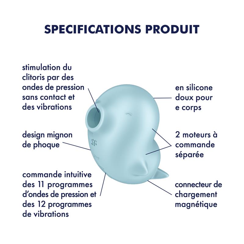 SATISFYER - SASSY SEAL CLIT SUCKER WITH VIBRATION