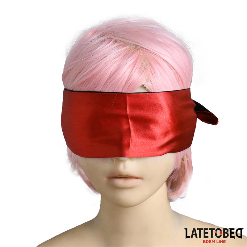 LATETOBED BDSM LINE - SATIN  BLINDFOLD RED AND BLACK