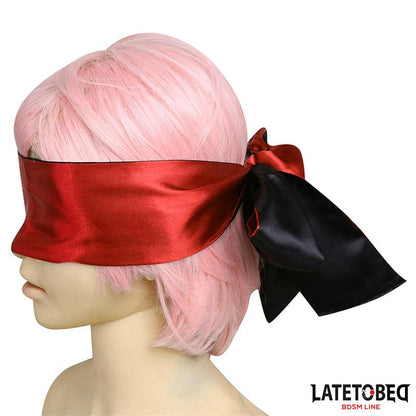 LATETOBED BDSM LINE - SATIN  BLINDFOLD RED AND BLACK