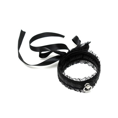 BONDAGE PLAY - SATIN LOOK COLLAR BLACK