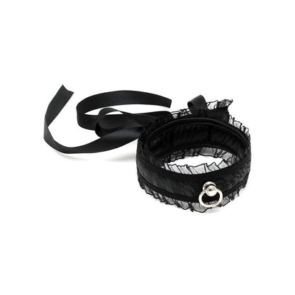 BONDAGE PLAY - SATIN LOOK COLLAR BLACK