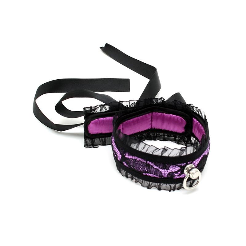 BONDAGE PLAY - SATIN LOOK COLLAR PURPLE