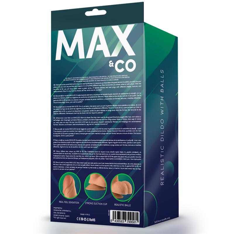 MAX & CO - SAUL REALISTIC DILDO WITH TESTICLES FLESH 8,25 - 21 CM