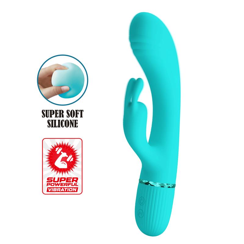 PRETTYLOVE - SCOCCO RABBIT VIBRATOR TURQUOISE