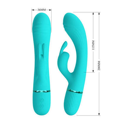 PRETTYLOVE - SCOCCO RABBIT VIBRATOR TURQUOISE