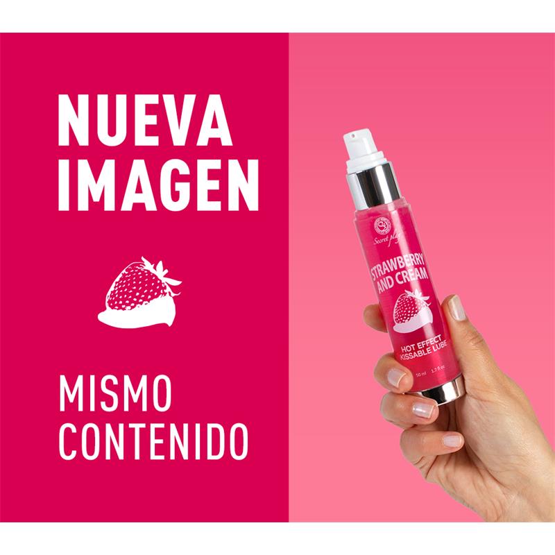 SECRET PLAY - HOT EFFECT STRAWBERRY WITH CREAM LUBRICANT 50 ML