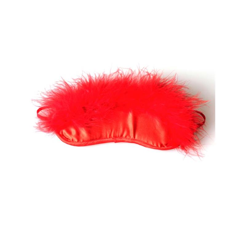 SECRET PLAY - RED MARABOU BLINDFOLD
