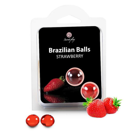SECRET PLAY - SECRET PLAY SET 2 BRAZILIAN BALLS STRAWBERRY AROMA