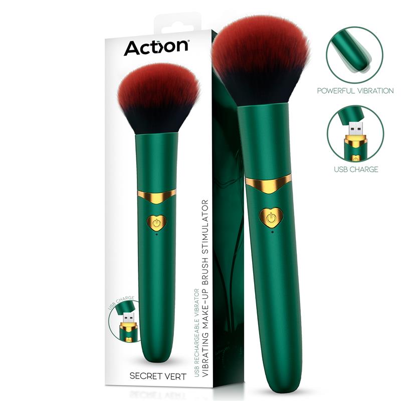 ACTION - SECRET VERT VIBRATING MAKE-UP BRUSH GREEN