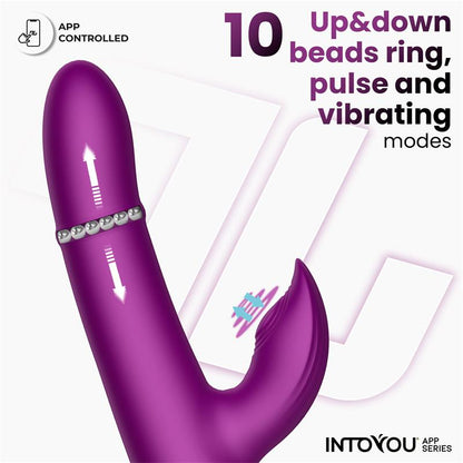 INTOYOU APP SERIES - SENDEL VIBE WITH UP AND DOWN INTERNAL BEADS RING AND PULSATION WITH APP