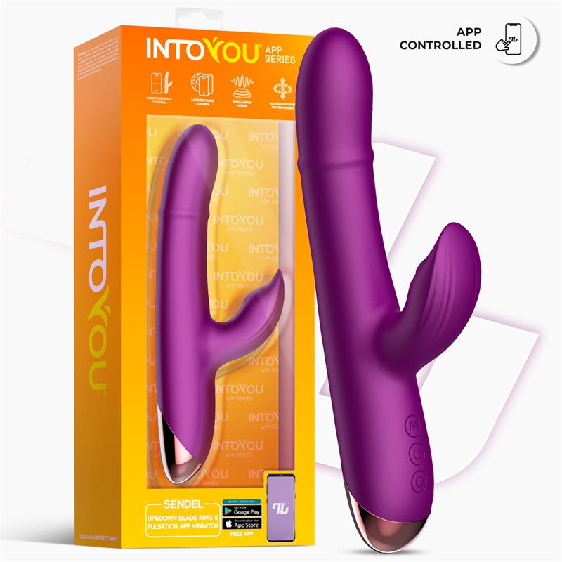 INTOYOU APP SERIES - SENDEL VIBE WITH UP AND DOWN INTERNAL BEADS RING AND PULSATION WITH APP