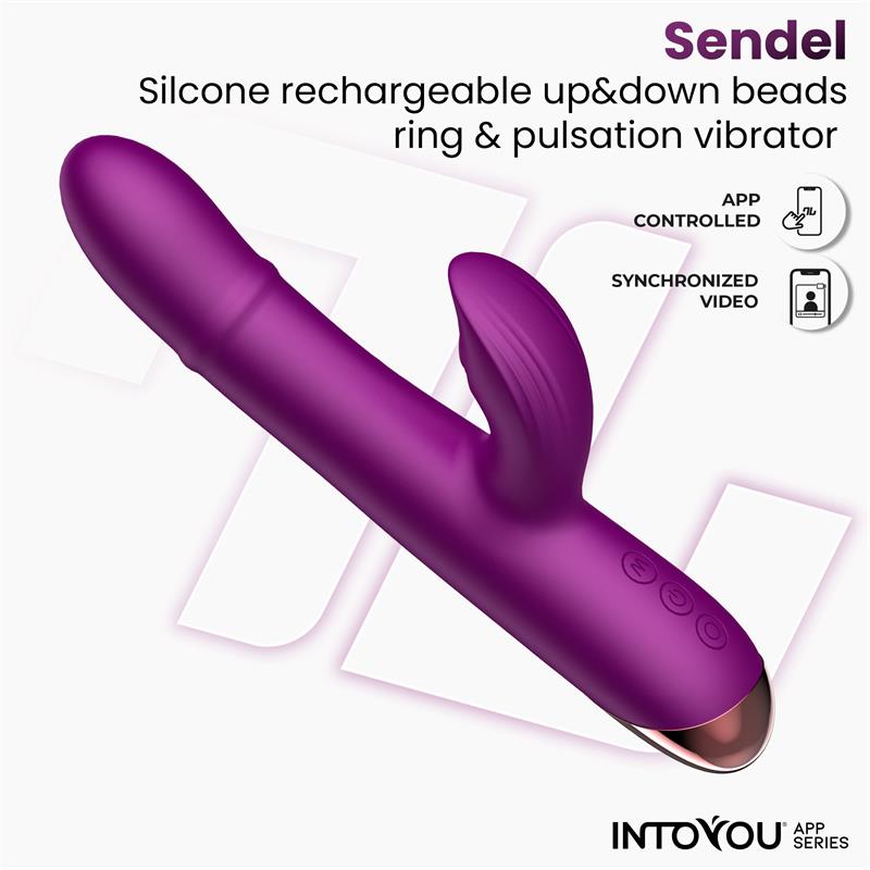 INTOYOU APP SERIES - SENDEL VIBE WITH UP AND DOWN INTERNAL BEADS RING AND PULSATION WITH APP