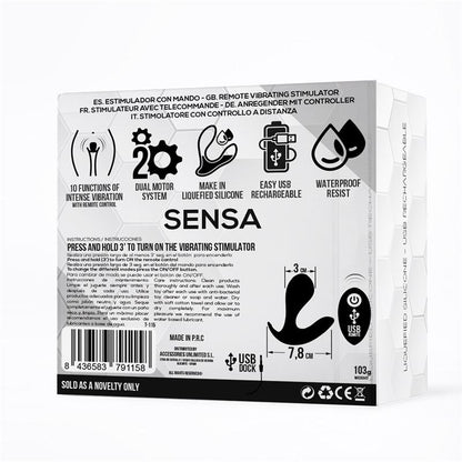 TARDENOCHE - SENSA STIMULATOR REMOTE CONTROL USB LIQUID SILICONE BLACK
