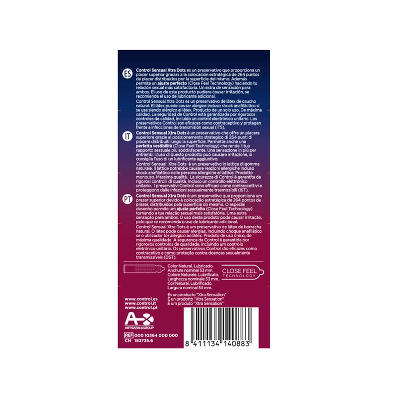 CONTROL - SENSUAL XTRA DOTS 12 UDS