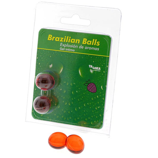 BRAZILIAN BALLS - SET 2 BRAZILIAN BALLS EXPLOSION STRAWBERRY AROMA