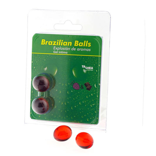 BRAZILIAN BALLS - SET 2 BRAZILIAN BALLS STRAWBERRY AND CHOCOLATE AROMA