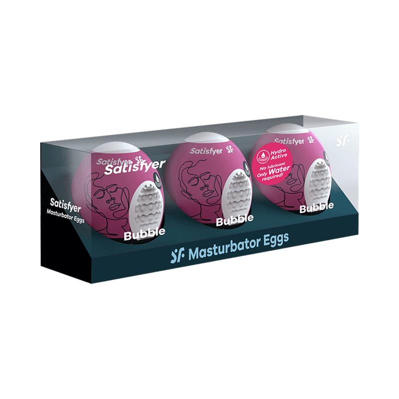 SATISFYER - 3 MASTURBATOR EGGS BUBBLE
