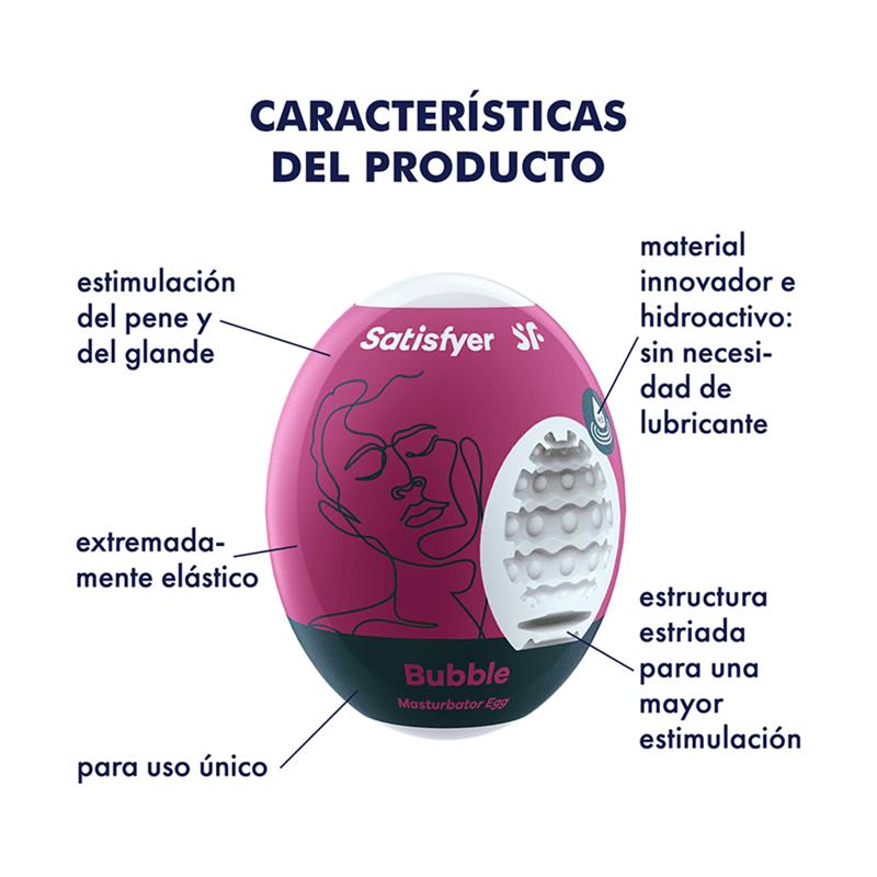 SATISFYER - 3 MASTURBATOR EGGS BUBBLE