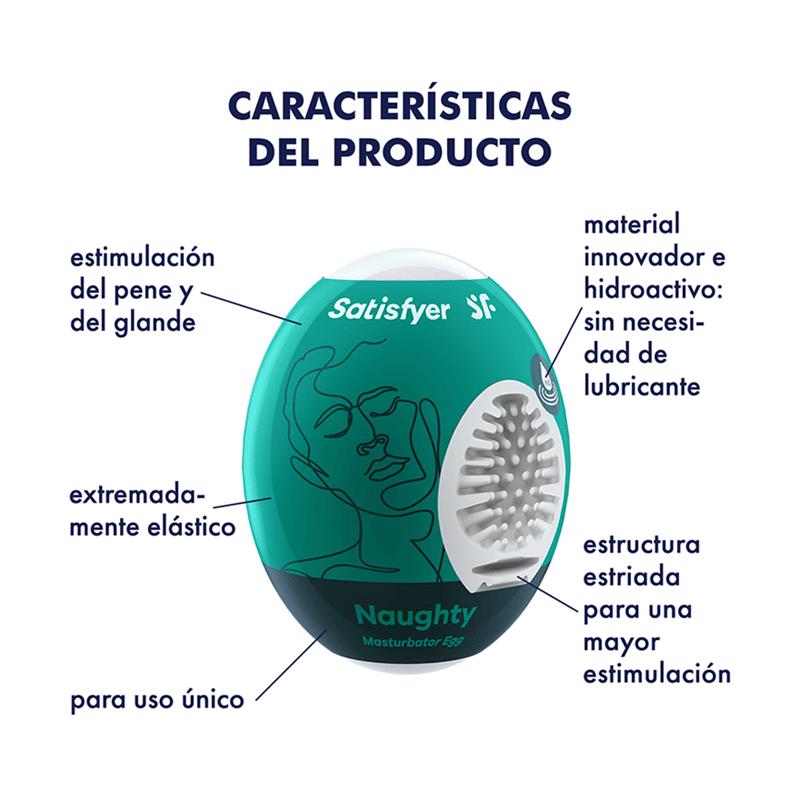 SATISFYER - 3 MASTURBATOR EGGS NAUGHTY