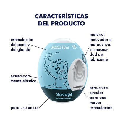 SATISFYER - SET 3 MASTURBATOR EGG SAVAGE MODEL