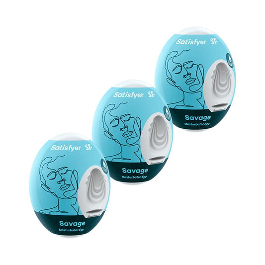 SATISFYER - SET 3 MASTURBATOR EGG SAVAGE MODEL
