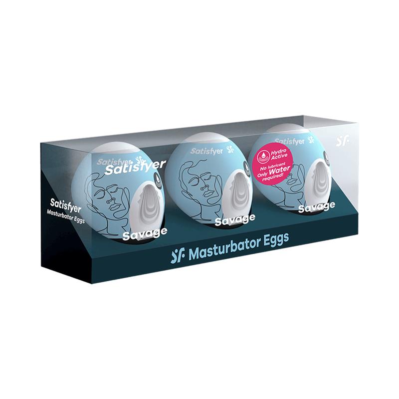 SATISFYER - 3 MASTURBATOR EGGS SAVAGE