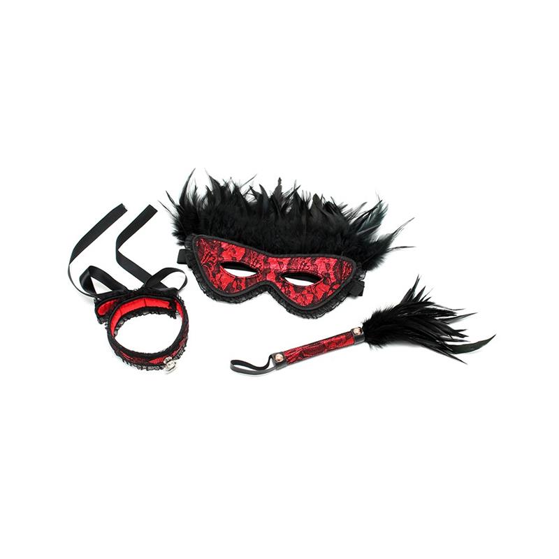 BONDAGE PLAY - SET 3 PIECES DOMINISET DE LUJO RED