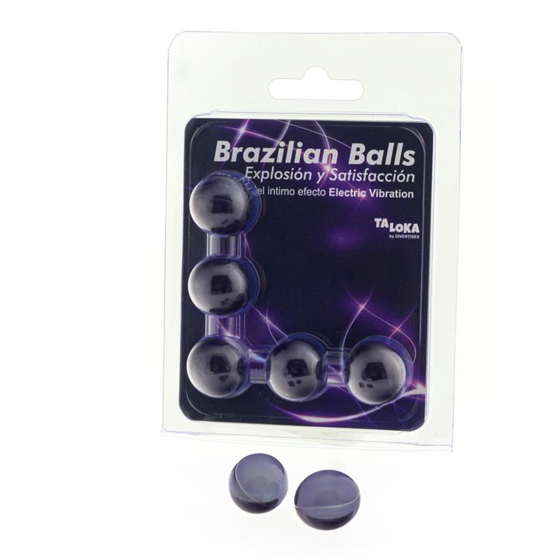 BRAZILIAN BALLS - SET 5 BRAZILIAN BALLS GEL ELECTRIC VIBRATION EFFECT