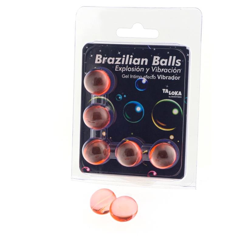 BRAZILIAN BALLS - SET 5 BRAZILIAN BALLS GEL VIBRATION EFFECT
