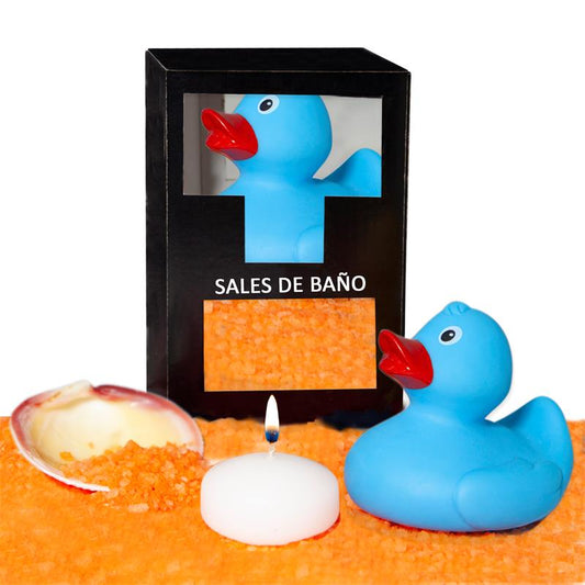 DIVERTY SEX - SET BATH SALTS AROMA MANGO, DUCK, CANDLE AND SHELL 150 GR