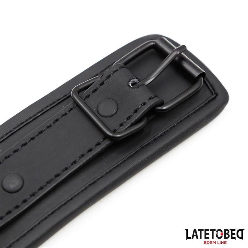 LATETOBED BDSM LINE - SET COLLAR AND LEASH NEOPRENE BLACK