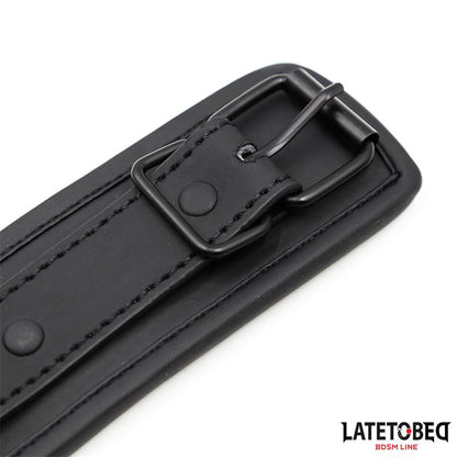 LATETOBED BDSM LINE - SET COLLAR AND LEASH NEOPRENE BLACK