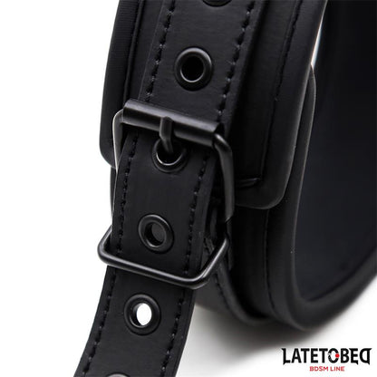 LATETOBED BDSM LINE - SET COLLAR AND LEASH NEOPRENE BLACK