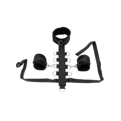 BONDAGE PLAY - SET COLLAR WITH CUFFS BLACK
