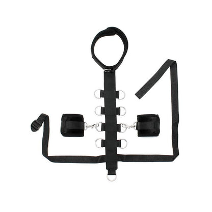 BONDAGE PLAY - SET COLLAR WITH CUFFS BLACK