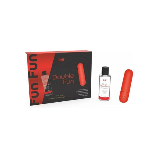 INTT - SET MINI VIBRATING BULLET AND STRAWBERRY SLIDING GEL 50 ML