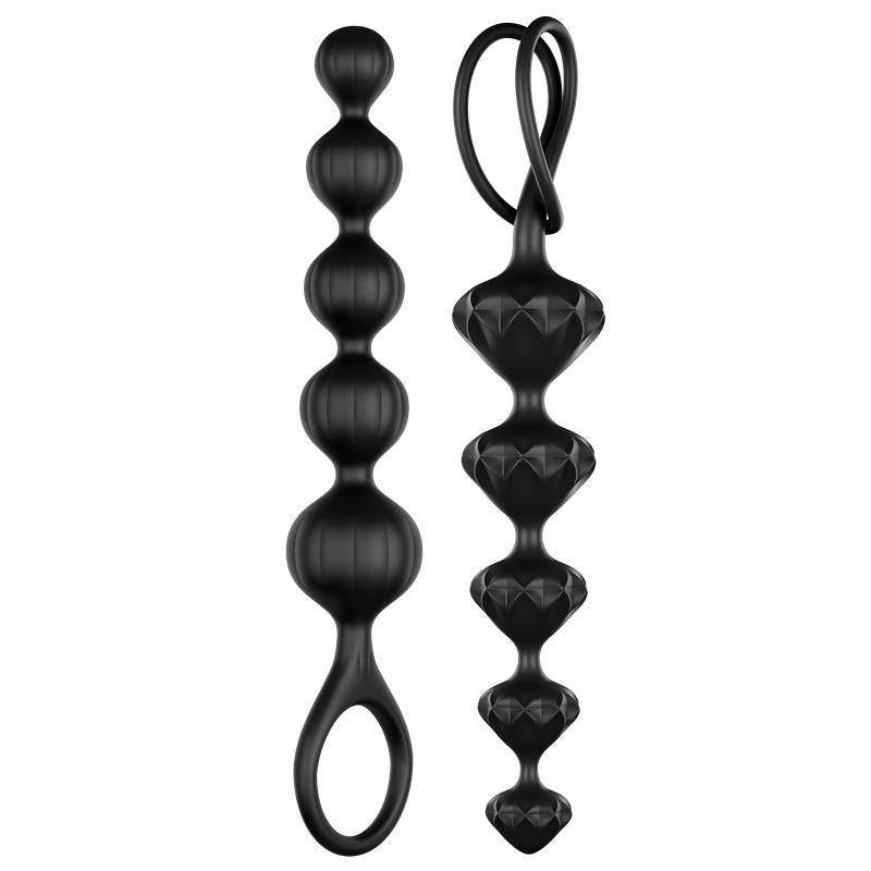 SATISFYER - SET OF 2 ANAL BEADS BLACK