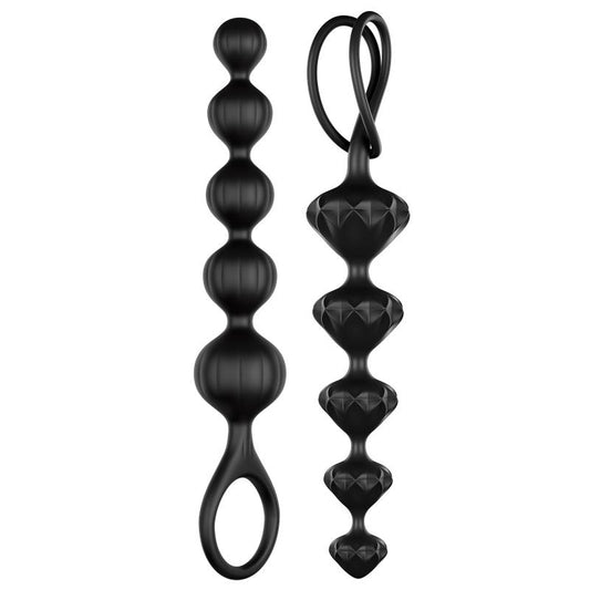 SATISFYER - SET OF 2 ANAL BEADS BLACK