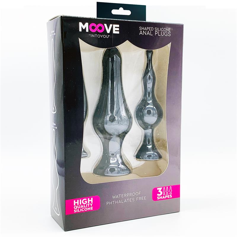 MOOVE - SET OF 3 BUTT PLUGS BLACK