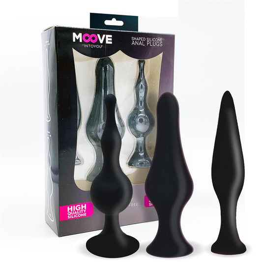 MOOVE - SET OF 3 BUTT PLUGS BLACK