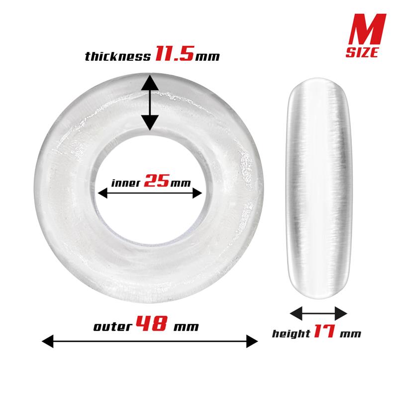 BEAST RINGS - SET OF 3 COCK RINGS FLEXIBLE CLEAR