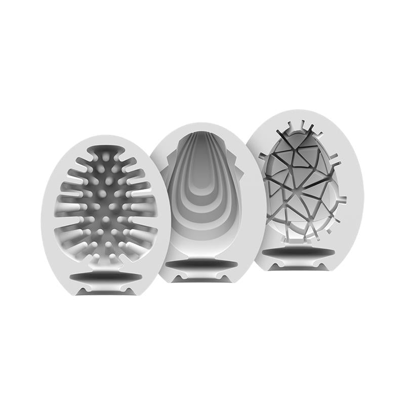 SATISFYER - SET OF 3 MASTURBATOR EGG NAUGHTY, SAVAGE AND CRUNCH