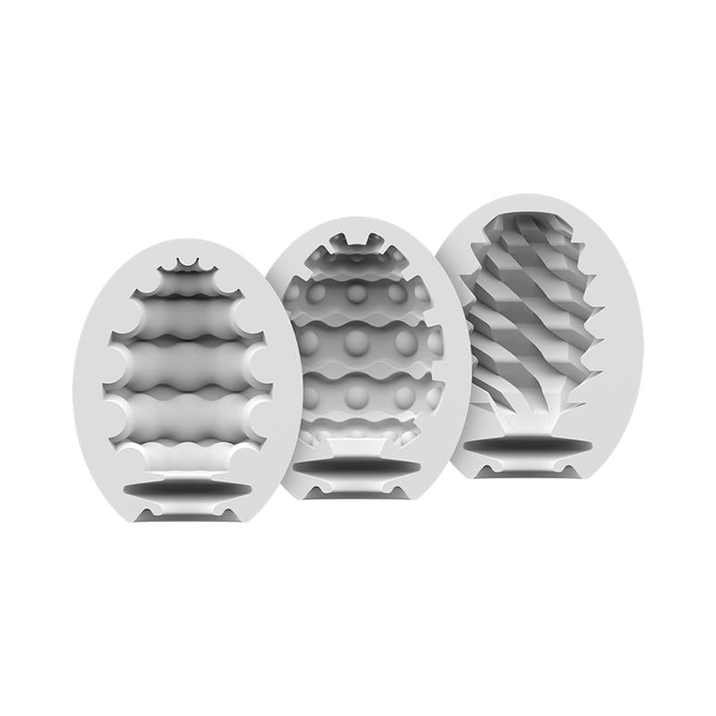 SATISFYER - SET OF 3 MASTURBATOR EGG RIFFLE, BUBBLE AND FIERCE