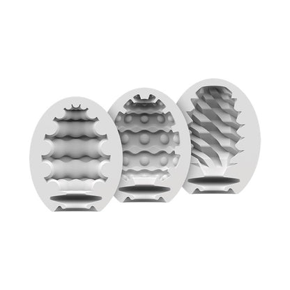 SATISFYER - SET OF 3 MASTURBATOR EGG RIFFLE, BUBBLE AND FIERCE