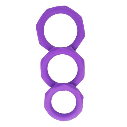 A-GUSTO - SET OF 3 PENIS RINGS SILICONE PURPLE