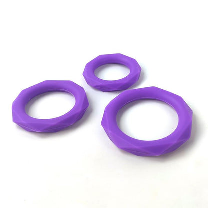 A-GUSTO - SET OF 3 PENIS RINGS SILICONE PURPLE