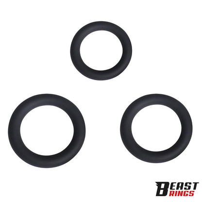 BEAST RINGS - SET OF 3 PENIS RINGS SILICONE S, M AND L